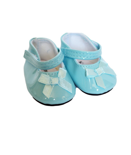 Light Blue Bow Mary Janes Fits 18 Inch Dolls