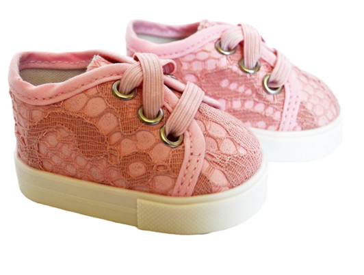 Pink Lace Tennis Shoes Fits 18"  Dolls