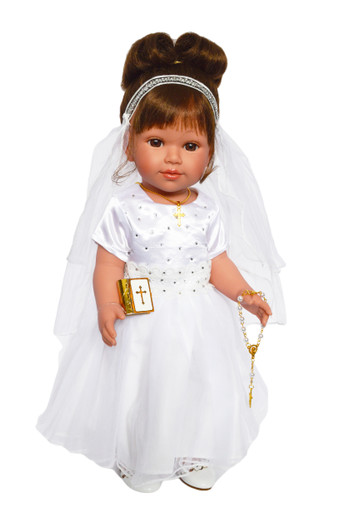 Kennedy Dressed in Our Carmella Communion Gown