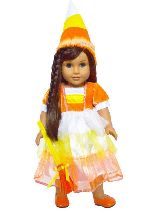 Candy Corn Witch Costume for 18 Inch Dolls