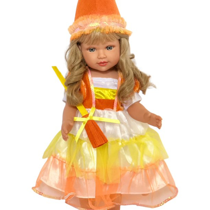 Candy Corn Witch Costume for 18 Inch Dolls