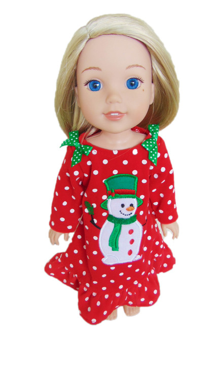 My Brittany's Snowman Nightgown for Wellie Wisher Dolls