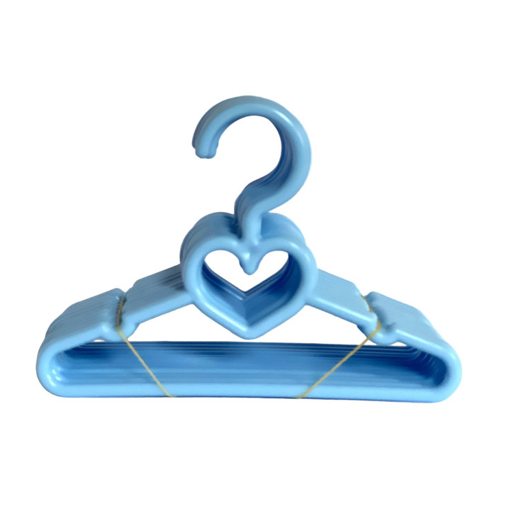 7 PC Blue Heart Hangers Fits 12-14 Doll Clothes