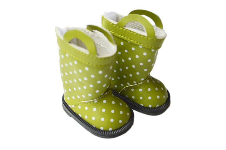 My Brittany's Green Polk Dot Rain Boots for Wellie Wisher Dolls