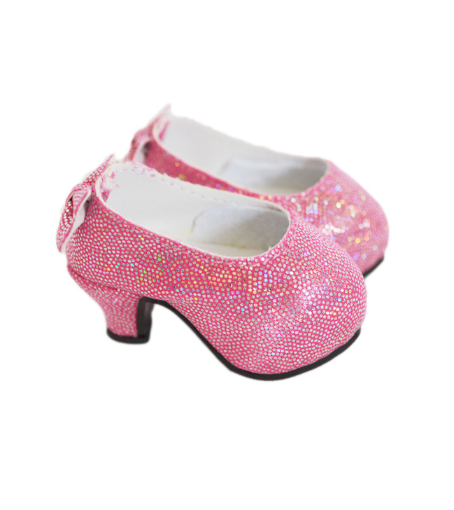 Pink Back Bow High Heel Shoes for Wellie Wisher Dolls