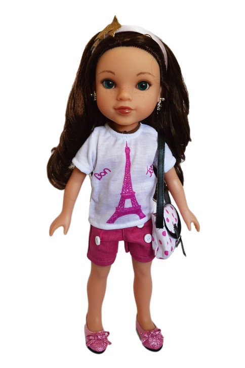 My Brittany's Paris Outfit for Wellie Wisher Dolls-Complete with Purse and Shoes