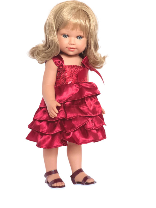 18 Inch Doll Clothes- Cranberry Sparkle Dress