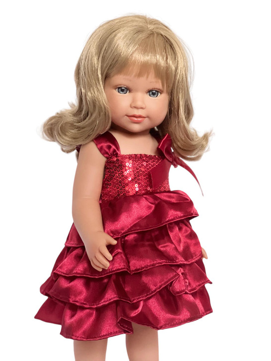 18 Inch Doll Clothes- Cranberry Sparkle Dress