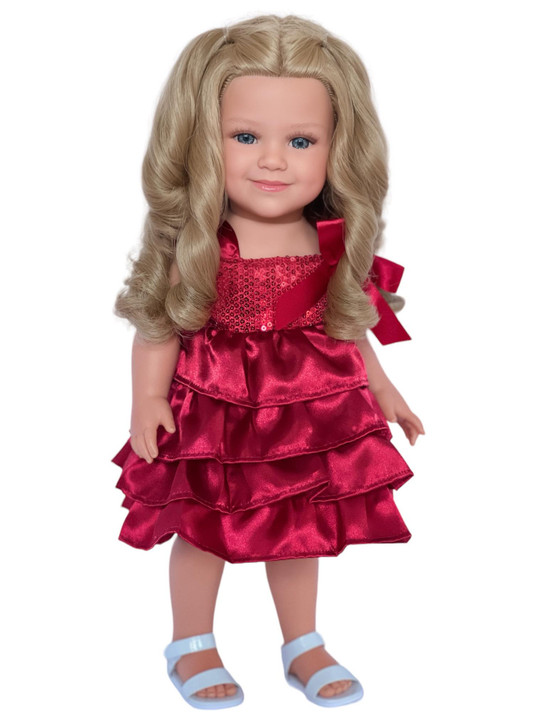 18 Inch Doll Clothes- Cranberry Sparkle Dress