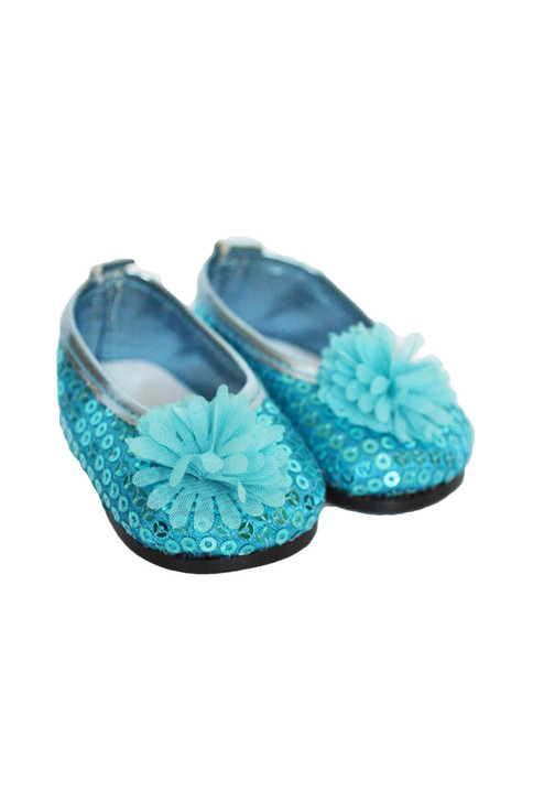 My Brittany's Blue Sequin Flower Flats for American Girl Dolls