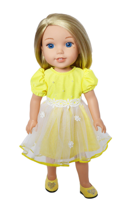 Lemon Yellow Dress Fits 14 Inch Dolls