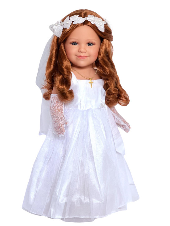 18 Inch Doll Communion Gown- Divine Elegance Communion Gown: Graceful Attire for 18-Inch Fashion Dolls