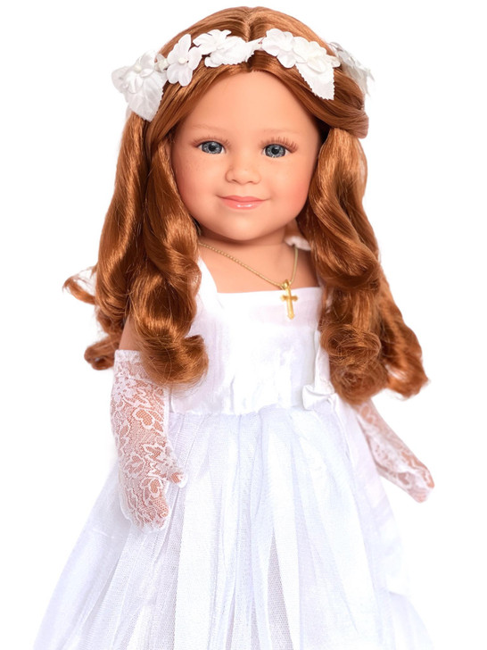 18 Inch Doll Communion Gown- Divine Elegance Communion Gown: Graceful Attire for 18-Inch Fashion Dolls