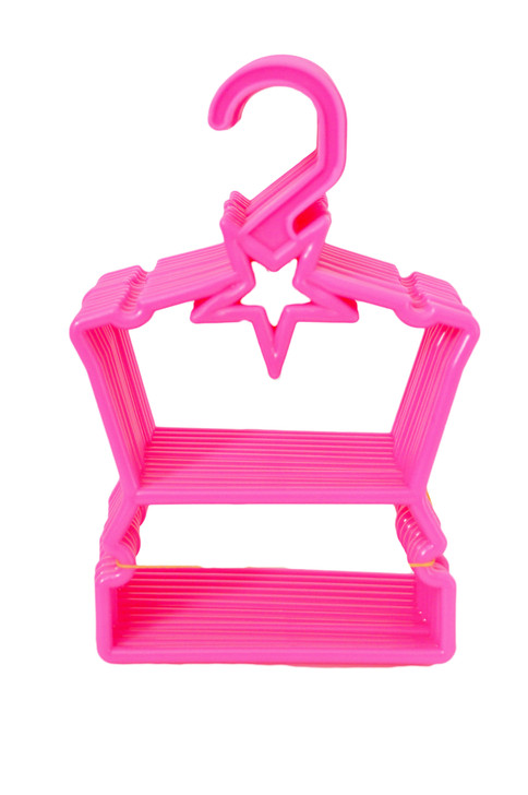 7 Pink Star Hangers Fits 12-14 Doll Clothes