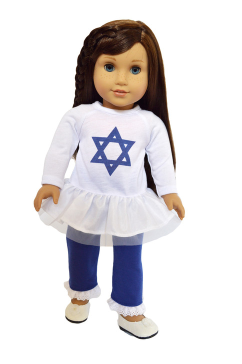 My Brittany's Hanukkah Collection Star of David Outfit for American Girl Dolls- 18 Inch Doll Clothes