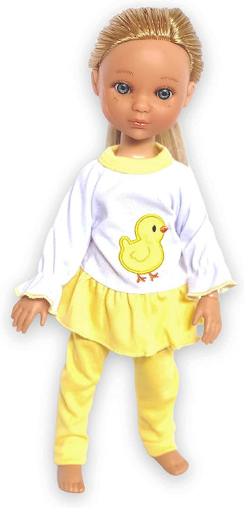 Yellow Chick PJs for 14-inch Fashion Girl Dolls: Cute and Comfortable Sleepwear for Doll Playtime