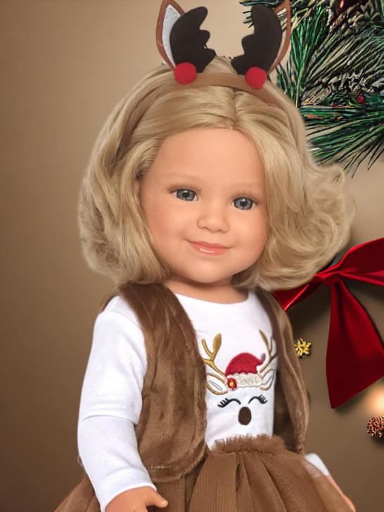 My Brittany's Holiday Reindeer Dress with Headband Fits 18 inch Dolls