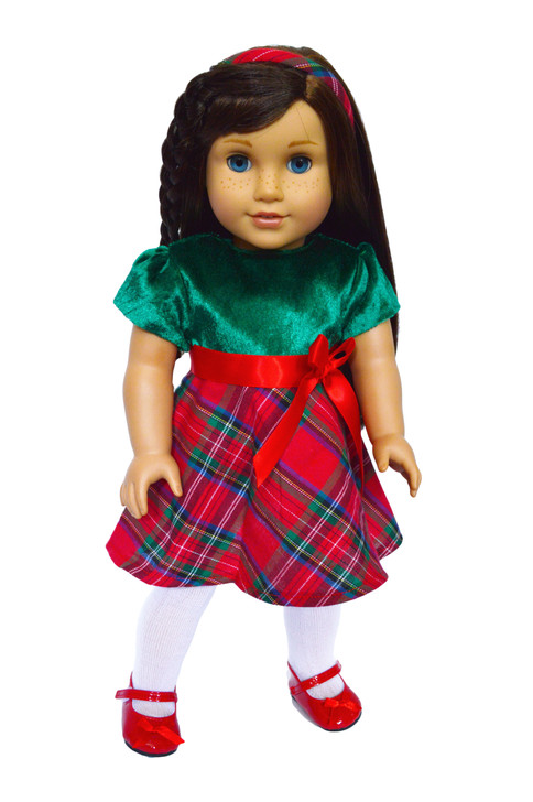 MBD 2020 Plaid Christmas Dress Fits 18 Inch Dolls