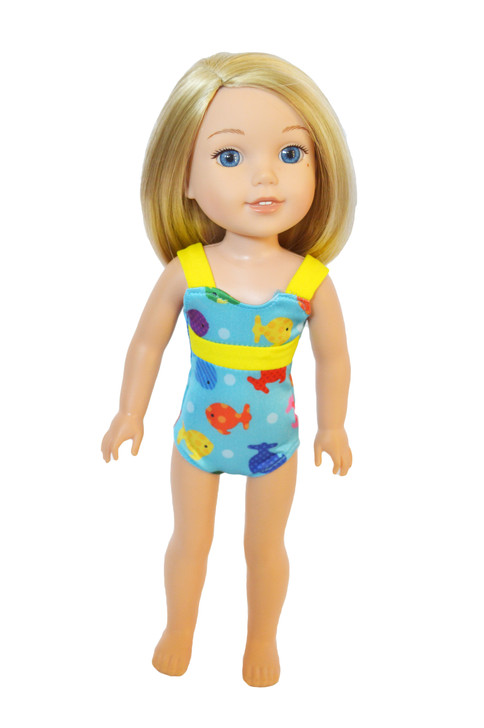 Gobble Gobble Swimsuit for Wellie Wisher Dolls-14 Inch Doll Swimsuit