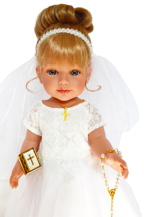 2021 Lace Top Communion Gown Allegra with Accessories Fits 18" Dolls