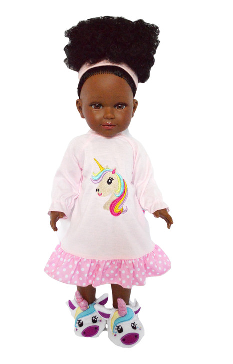 Pink Unicorn Nightgown Fits 18 Inch American Girl Dolls and Kennedy and Friends Dolls