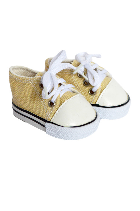 18 Inch Doll Shoes- Camping Khaki Canvas Tennis Shoes Fits 18 Inch  Dolls