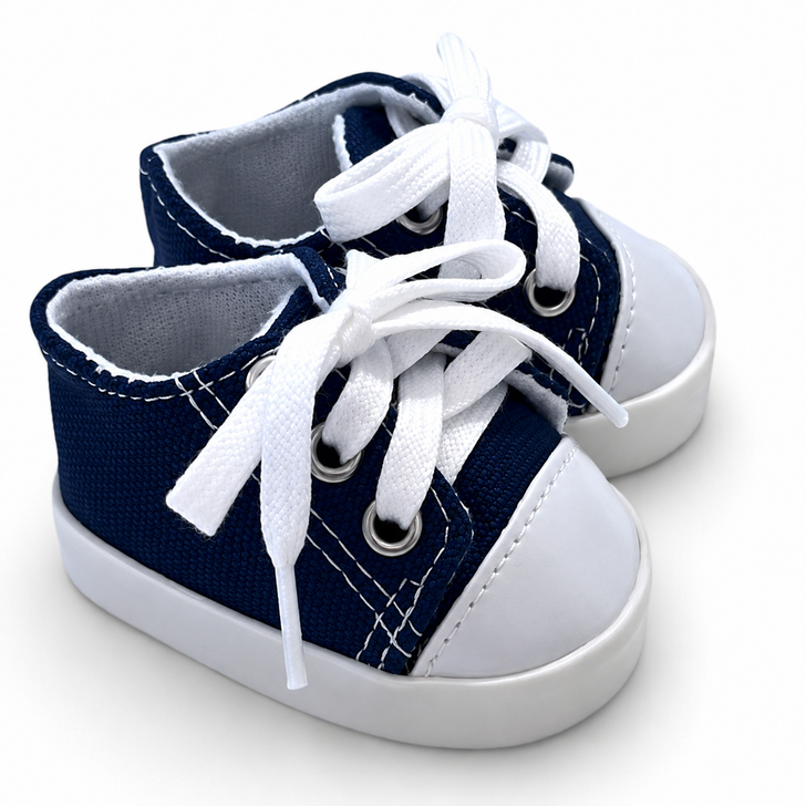 MBD Navy Blue Canvas Doll Sneakers for 18 Inch Dolls – Fully Lined & Weighted | $12.97 on Amazon, Only $3.88 at My Brittany’s®