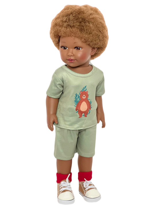 Camp Grizzly Bear Shorts Set Fits 18 Inch Dolls-18 Inch Doll Clothes