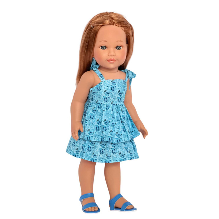 18 Inch Doll Clothes-Stylish and Breezy Blue Summer Sun Dress for 18 Inch Kennedy and Friends Dolls