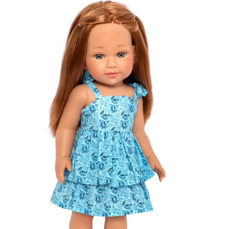 18 Inch Doll Clothes-Stylish and Breezy Blue Summer Sun Dress for 18 Inch Kennedy and Friends Dolls