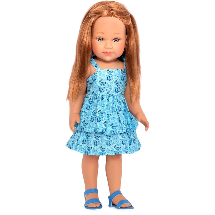 18 Inch Doll Clothes-Stylish and Breezy Blue Summer Sun Dress for 18 Inch Kennedy and Friends Dolls