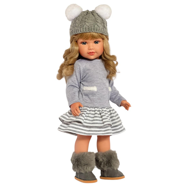Grey Wonderland Sweater Dress with Hat Fits 18 Inch Dolls