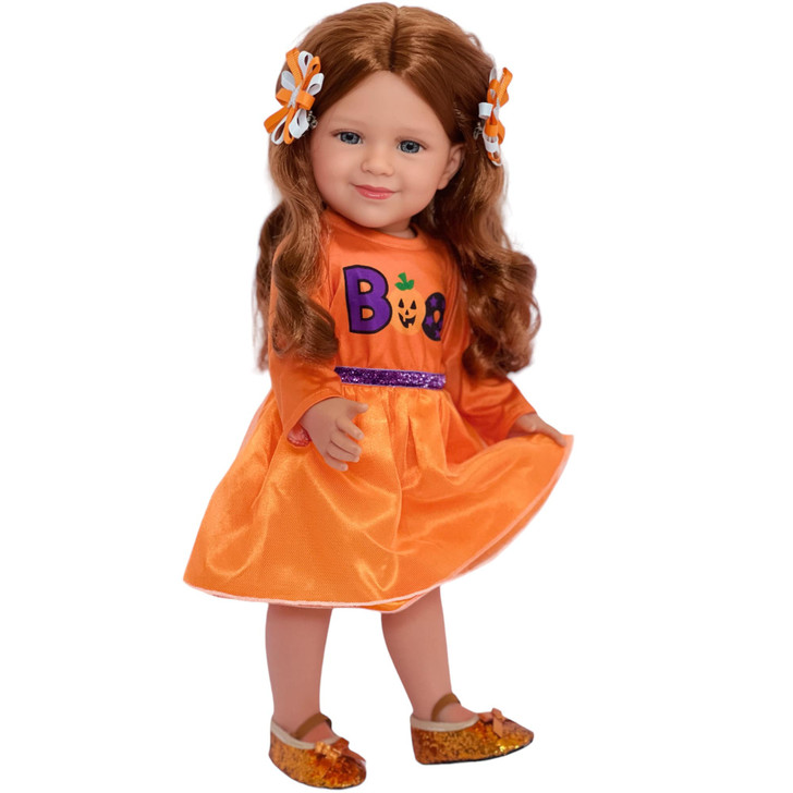 3 Pack Halloween Set- Includes Shoes and Barrettes- 18 Inch Doll Clothes