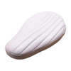 Throttle Addiction Bates Style Solo Seat - White Leather - Tuck N Roll