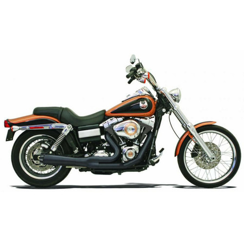 Bassani Bassani - Road Rage 2-Into-1 Exhaust Short - 1991-2005 Dyna FXD - Stepped Headers - Black