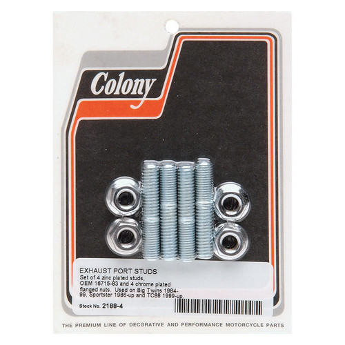  Colony Exhaust Stud and Nut Kit - Big Twin & Sportster 