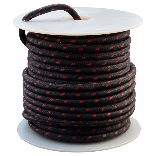 Cloth Covered Orange with Red and Black Tracers Primary Wire  12 gauge 5ft 