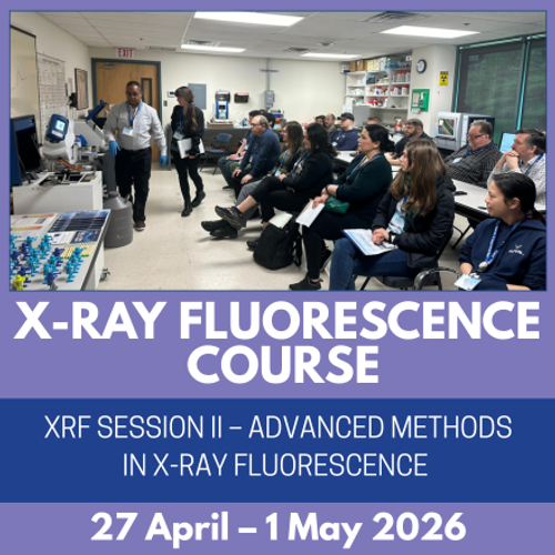 XRF Course Session II – Advanced Methods in X-ray Fluorescence: 27 April – 1 May 2026 XRF Course Session II – Advanced Methods in X-ray Fluorescence: 27 April – 1 May 2026