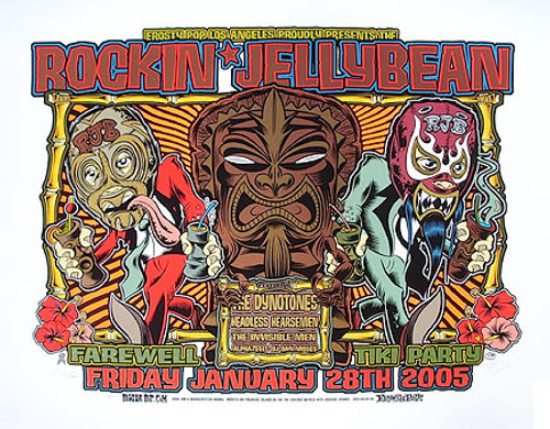 Rockin Jelly Bean Eyes Cream Man Silkscreen Poster