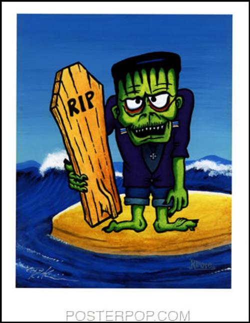 Rob Kruse Monster Surf Hand Signed Artist Print  8-1/2 x 11 Image