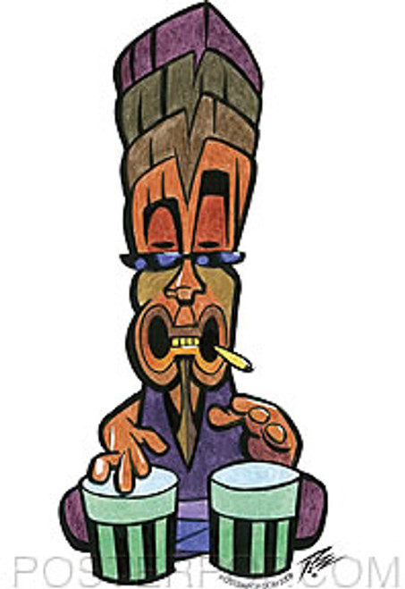 Pizz Beatnik Tiki Sticker Image