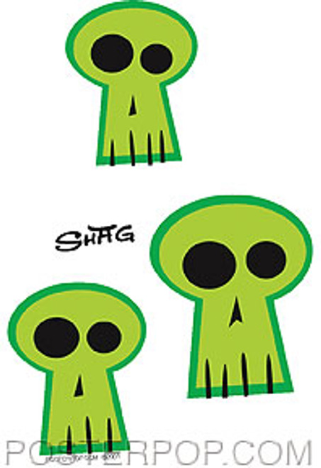 Shag Green Skulls Sticker Image