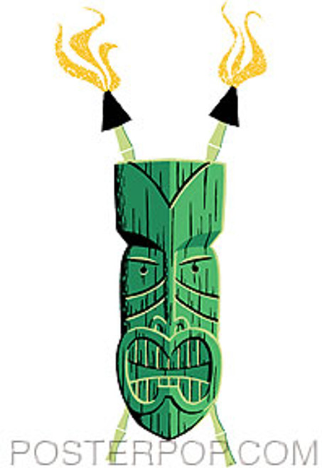 Shag Green Tiki Sticker Image