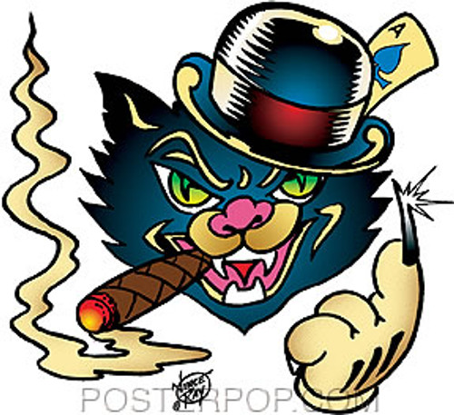 Vince Ray Black Cat Sticker Image