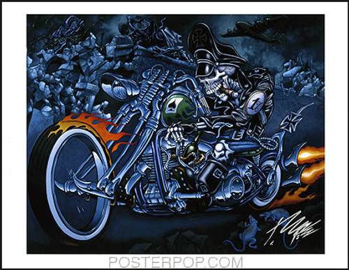 Pizz Hell Biker Wild Hunt Hand Signed Print 8-1/2 x 11 Image