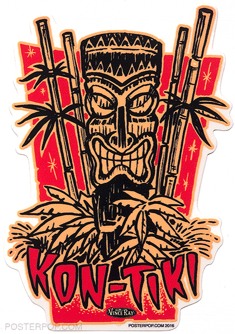 Artist Vince Ray Kon-Tiki Poster Pop Die Cut Sticker