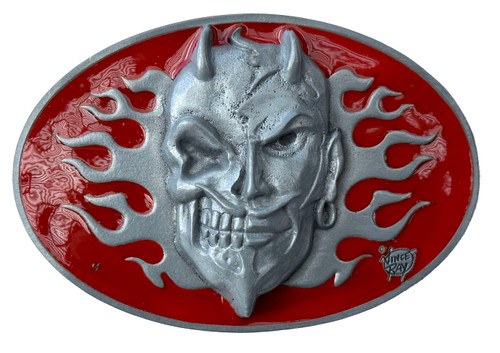 VRB02 Vince Ray Red Devil Sculpted Pewter Belt Buckle image