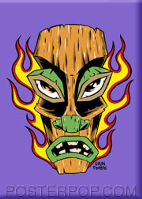 Forbes Flaming Tiki Fridge Magnet Purple Image