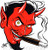 Coop Devil Head Sticker Image Right Facing