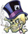 Pizz Top Hat Skull Sticker Image